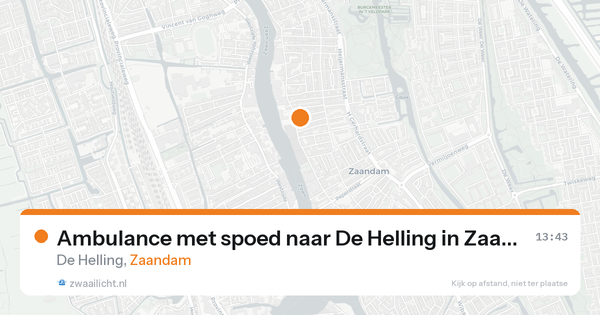 Ambulance met spoed naar De Helling in Zaandam — 22 aug 2026
