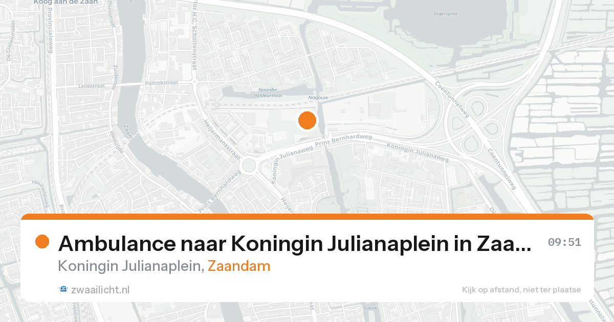 Ambulance naar Koningin Julianaplein in Zaandam — 15 aug 2026