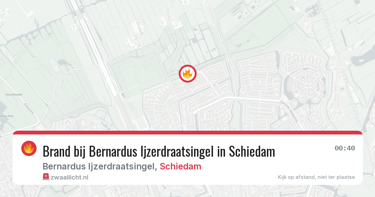 Brand bij Bernardus Ijzerdraatsingel in Schiedam — 14 jul 2026