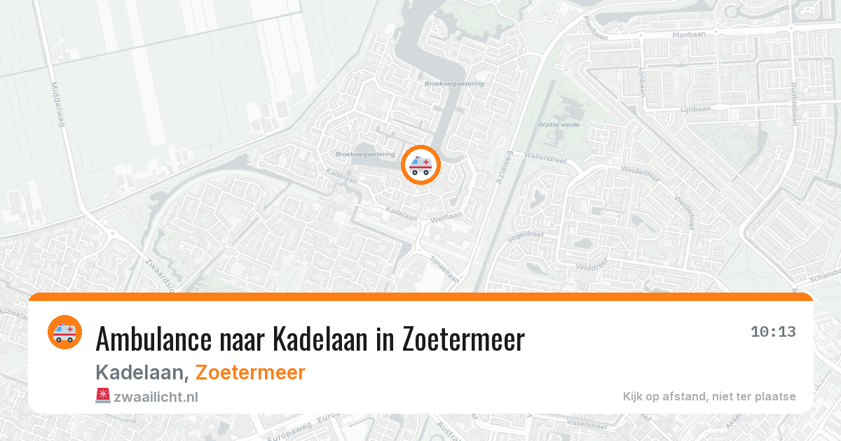 Ambulance naar Kadelaan in Zoetermeer — 22 jul 2026