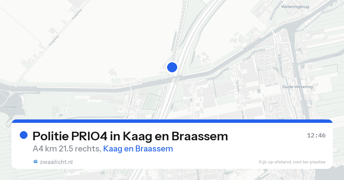 Politie PRIO4 in Kaag en Braassem — 21 aug 2026 | 🚨 Zwaailicht.nl