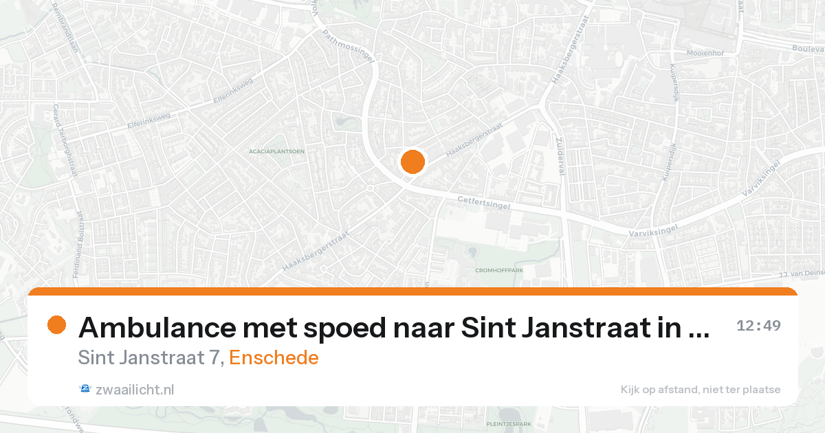 Ambulance met spoed naar Sint Janstraat in Enschede — 22 aug 2026