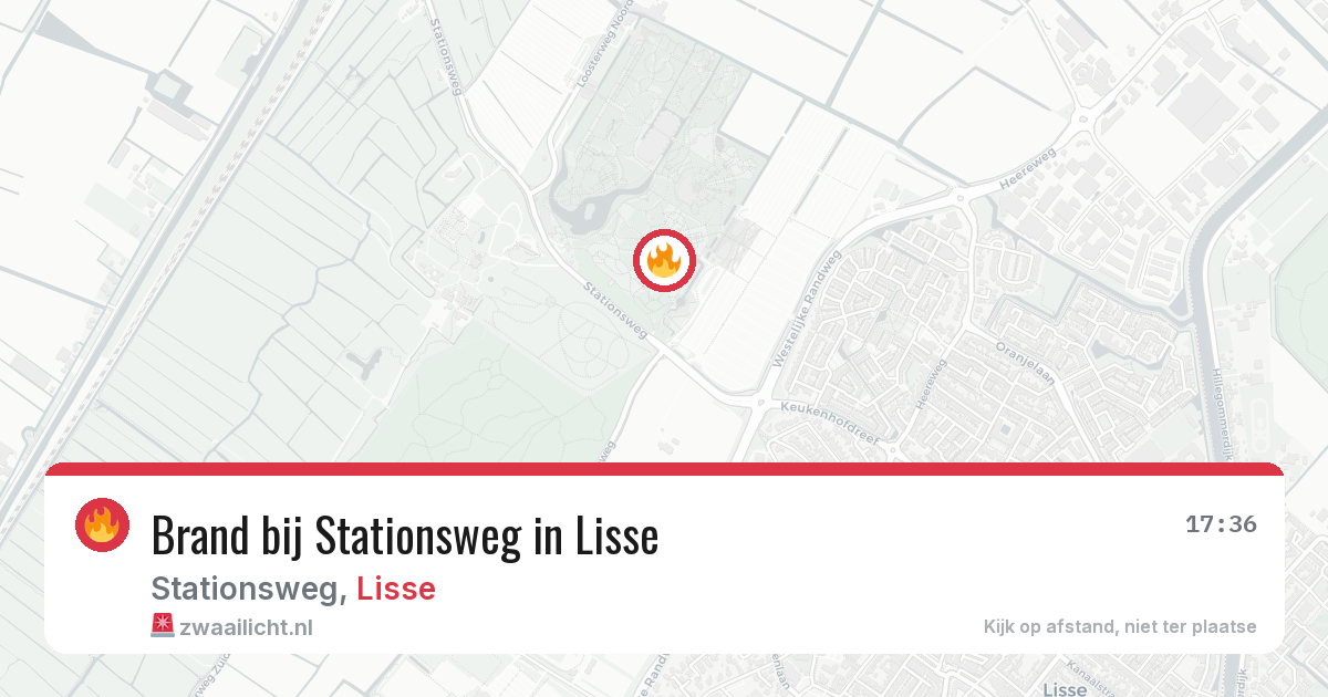 Brand bij Stationsweg in Lisse — 7 aug 2026