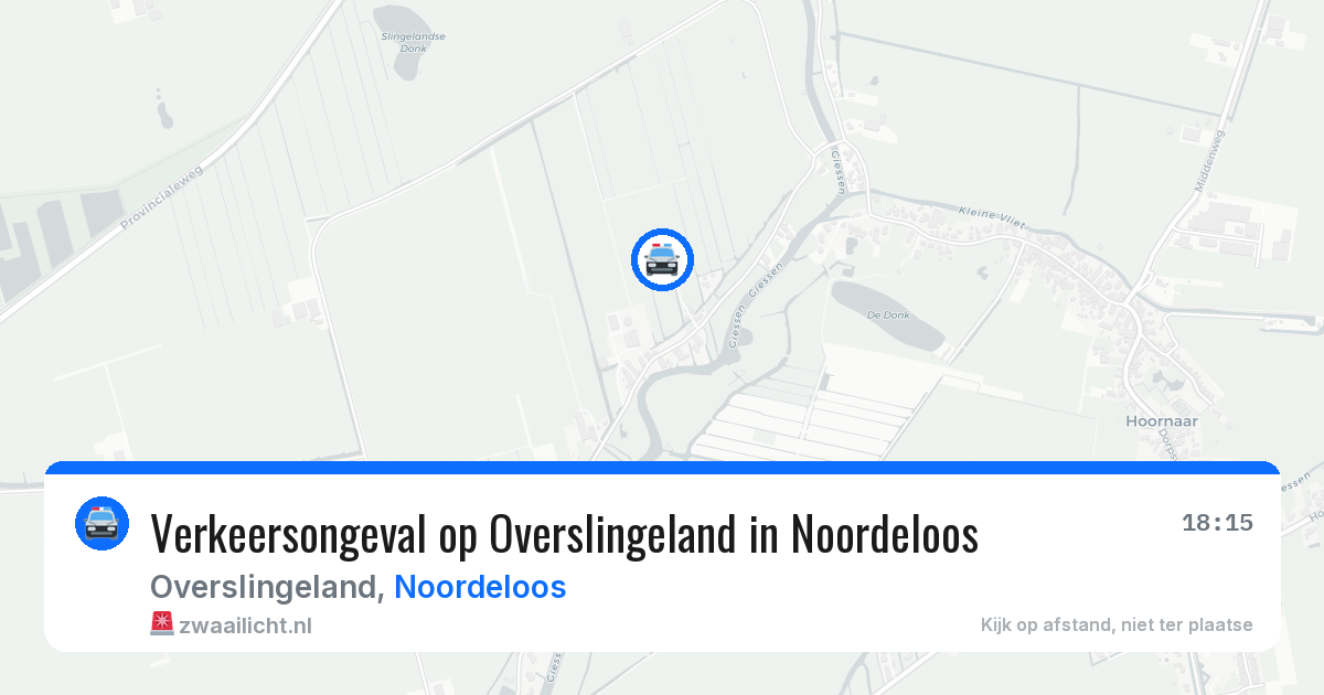 Verkeersongeval op Overslingeland in Noordeloos — 26 mei 2026