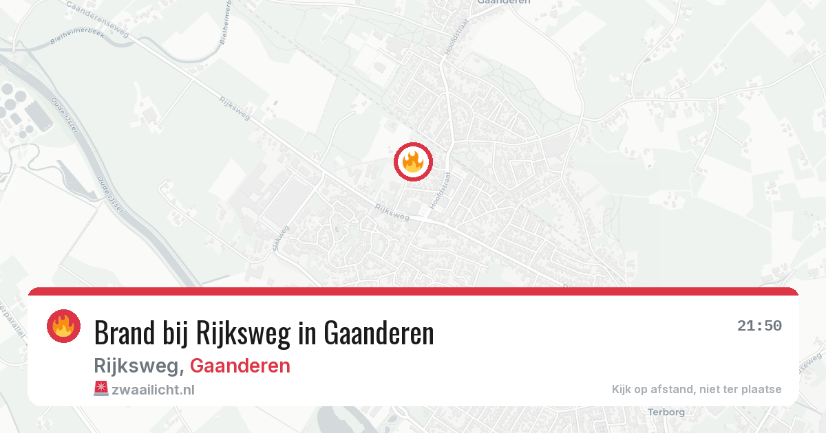 Brand bij Rijksweg in Gaanderen — 10 aug 2026