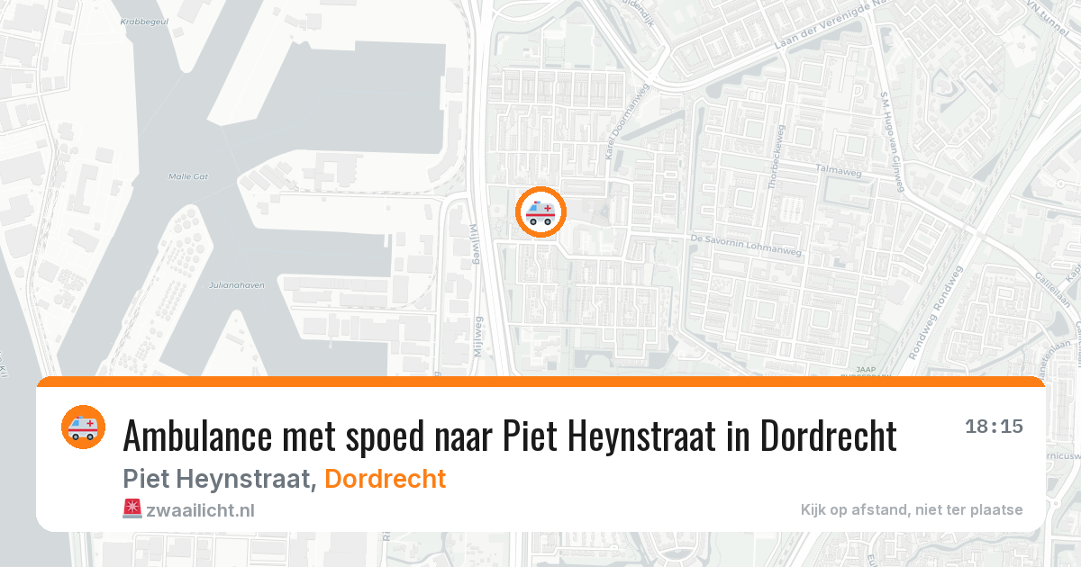 Ambulance met spoed naar Piet Heynstraat in Dordrecht — 7 apr 2026