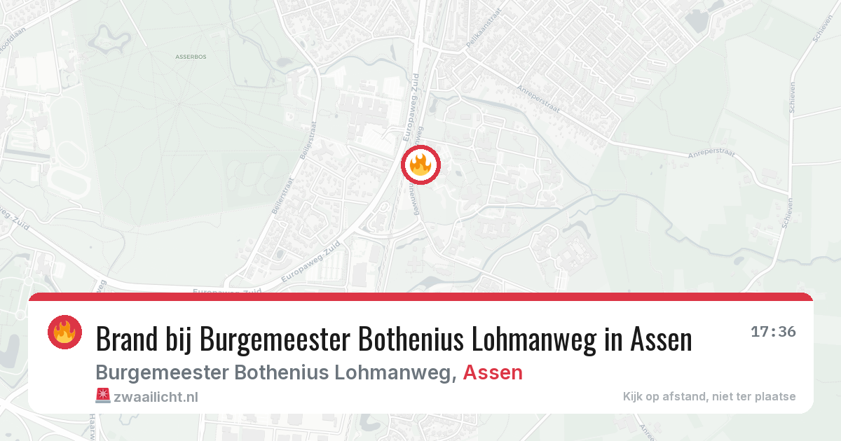 Brand bij Burgemeester Bothenius Lohmanweg in Assen — 8 aug 2026