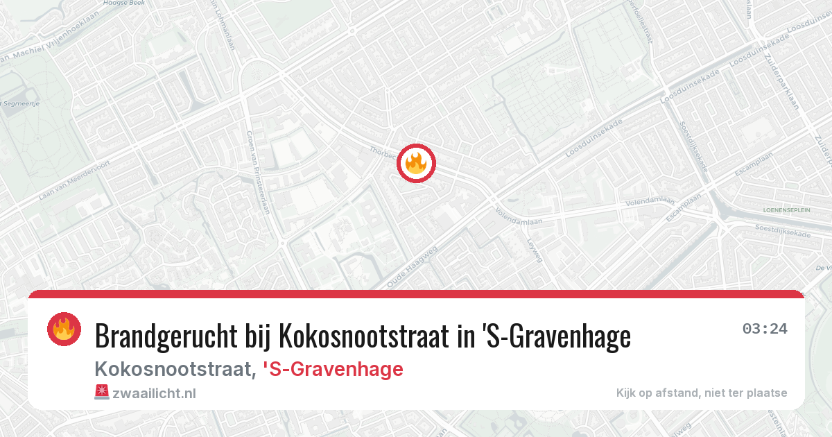 Brandgerucht bij Kokosnootstraat in 'S-Gravenhage — 14 aug 2026