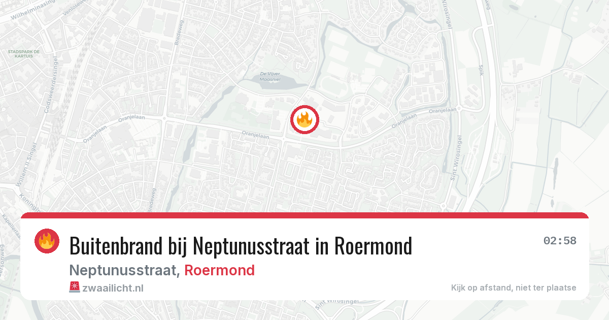 Buitenbrand bij Neptunusstraat in Roermond — 21 mei 2026