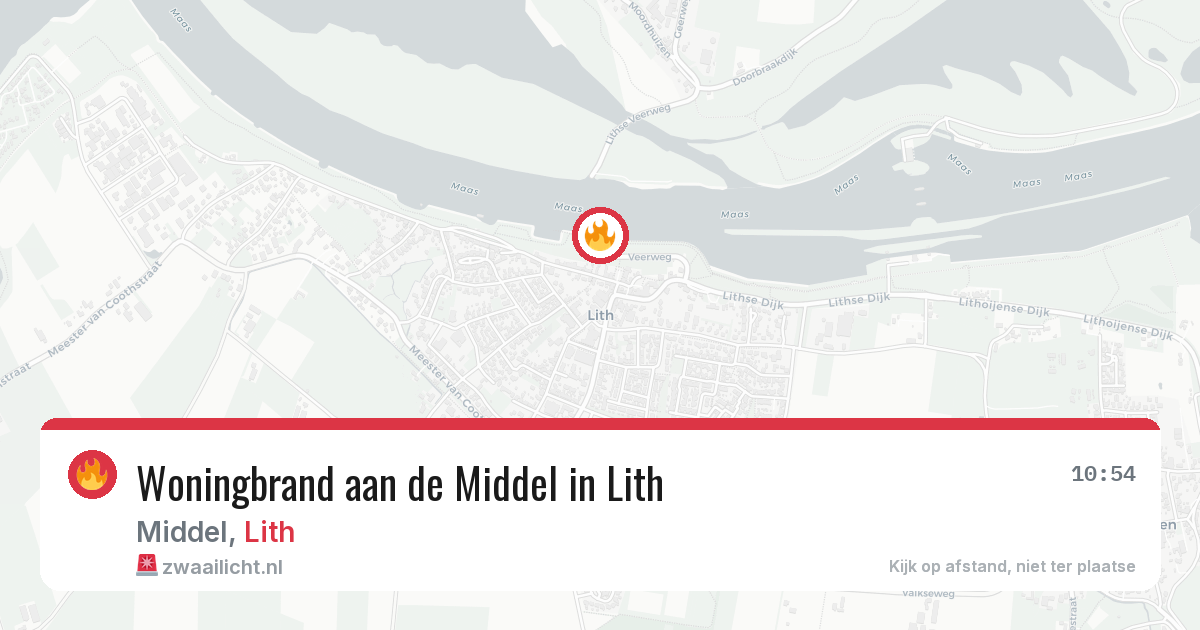 Woningbrand aan de Middel in Lith — 19 feb 2026