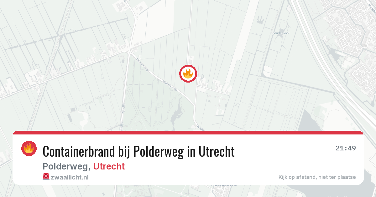 Containerbrand bij Polderweg in Utrecht — 1 aug 2026