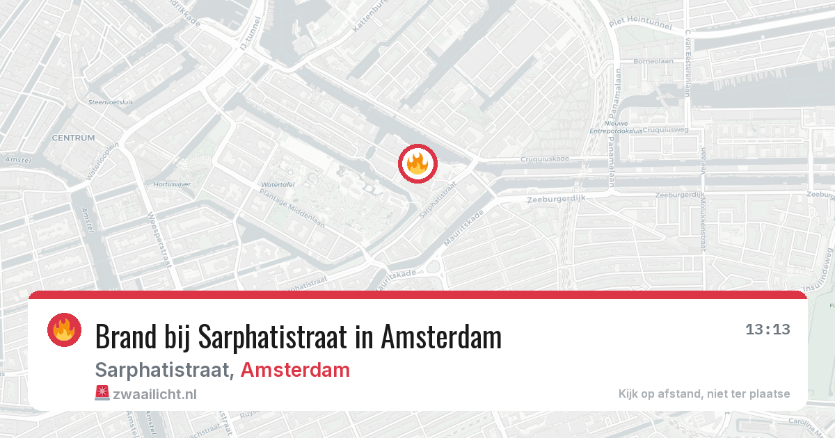 Brand bij Sarphatistraat in Amsterdam — 6 jul 2026