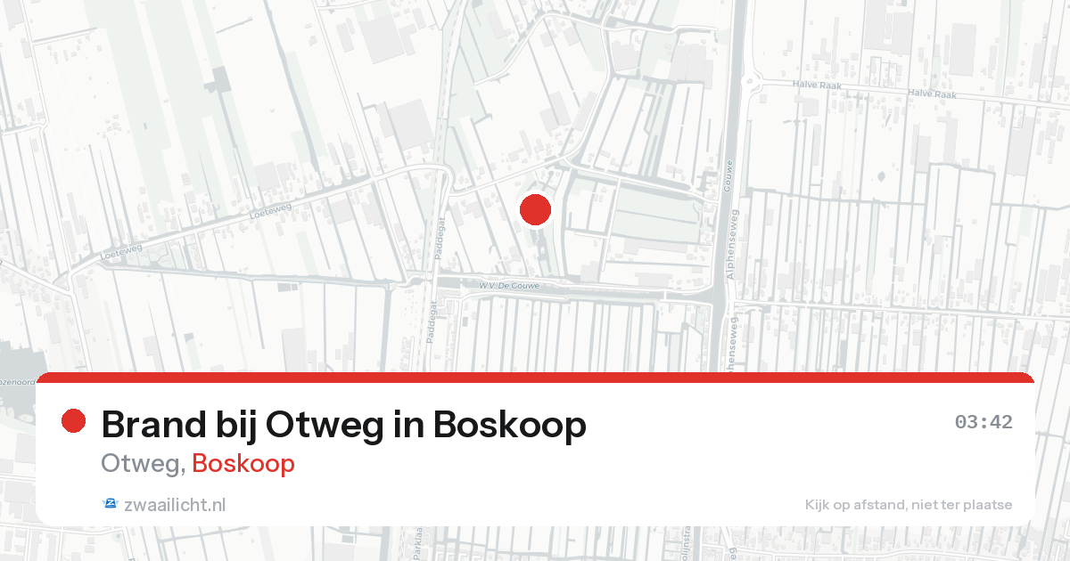 Brand bij Otweg in Boskoop — 22 aug 2026