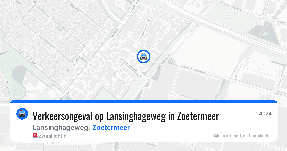 Verkeersongeval op Lansinghageweg in Zoetermeer — 30 jul 2026