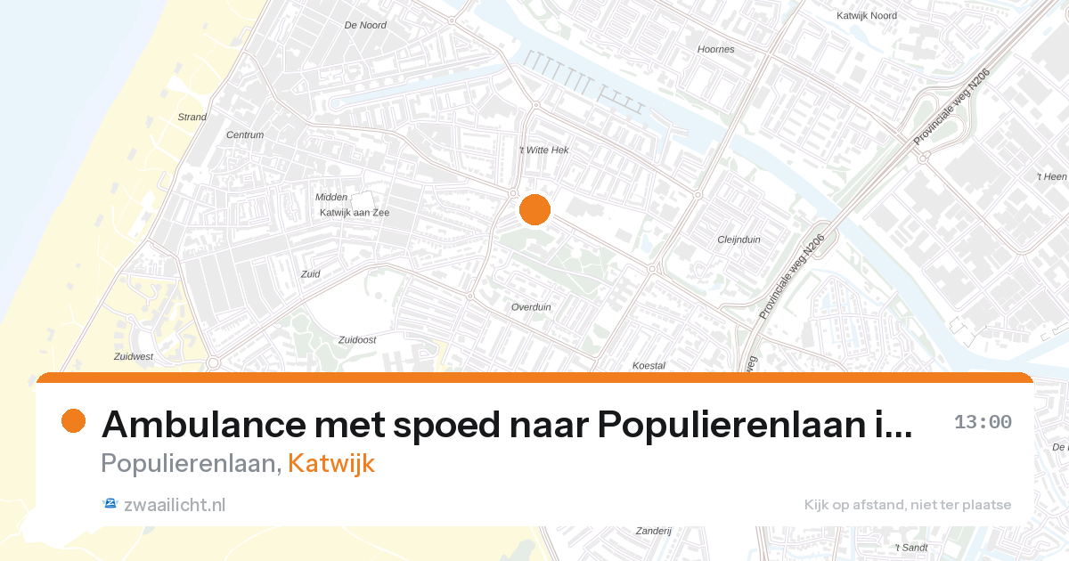 Ambulance met spoed naar Populierenlaan in Katwijk — 5 apr 2026