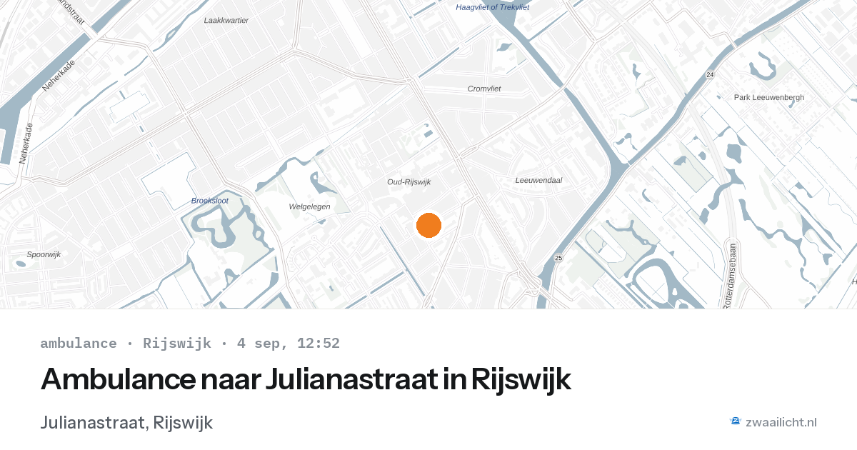 Ambulance naar Julianastraat in Rijswijk — 4 sep 2026