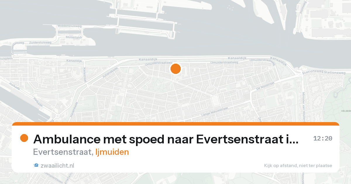 Ambulance met spoed naar Evertsenstraat in Ijmuiden — 21 aug 2026