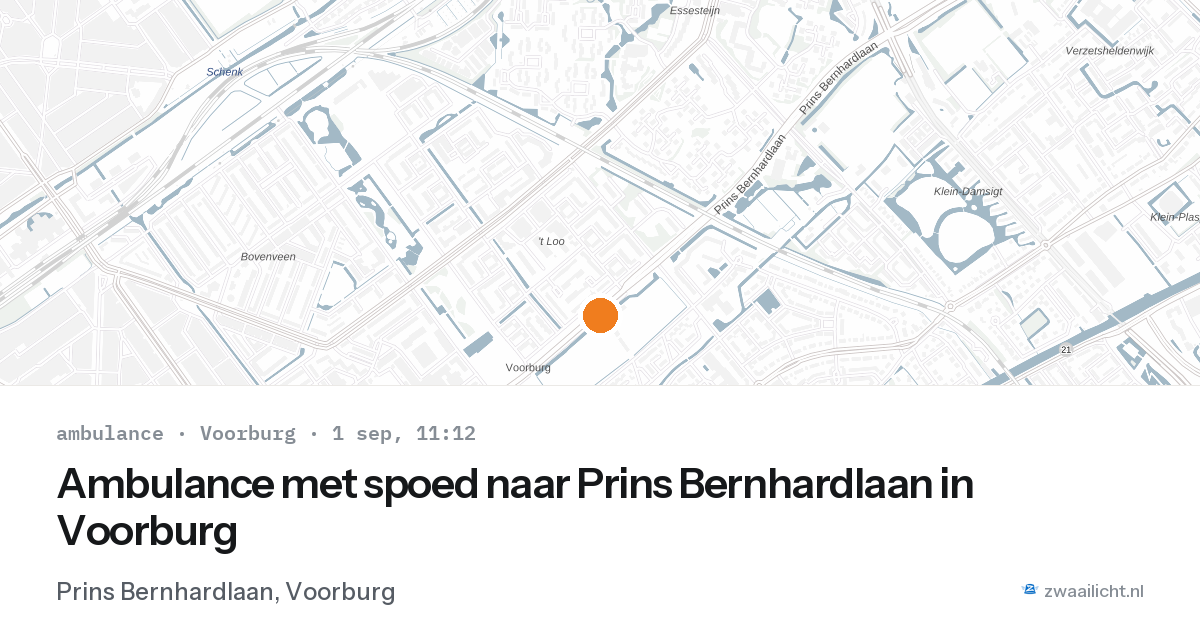 Ambulance met spoed naar Prins Bernhardlaan in Voorburg — 1 sep 2026