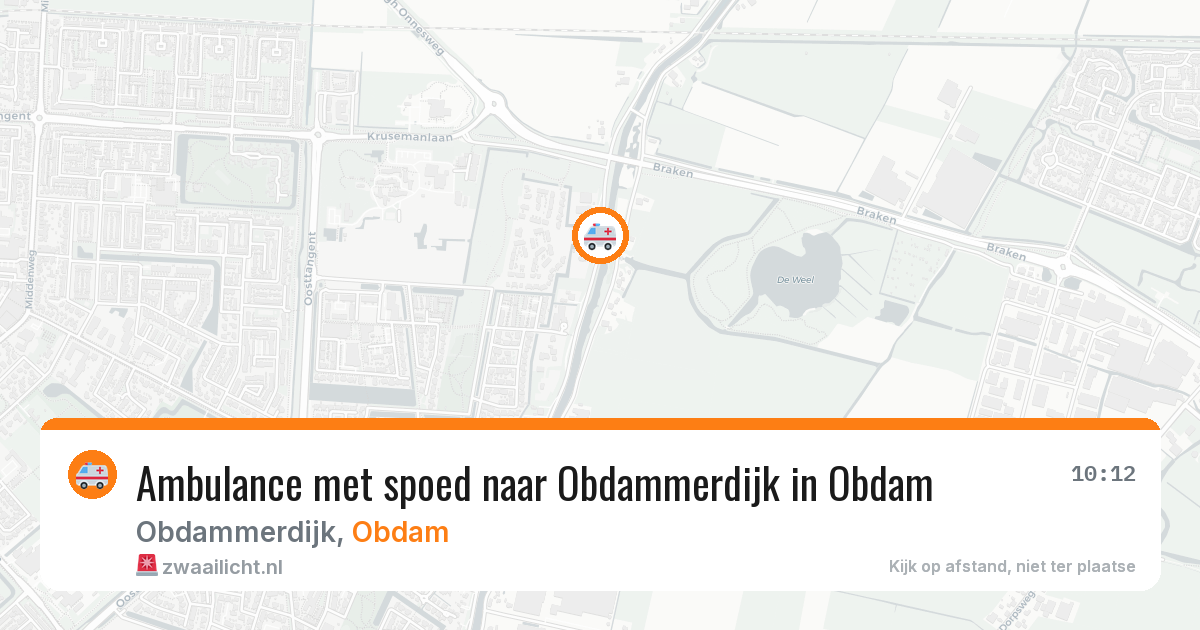 Ambulance met spoed naar Obdammerdijk in Obdam — 21 jan 2026