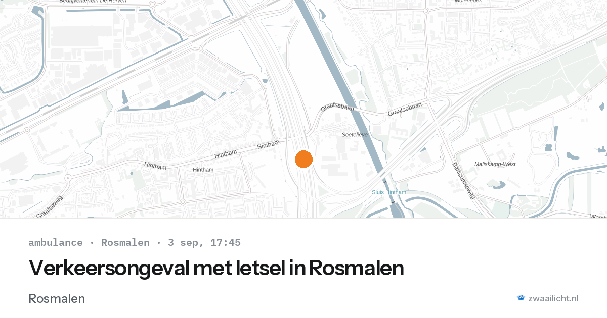Verkeersongeval met letsel in Rosmalen — 3 sep 2026