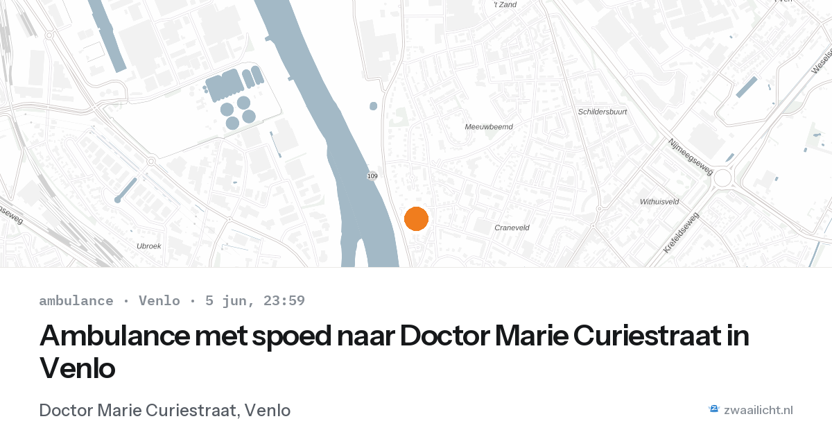 Ambulance met spoed naar Doctor Marie Curiestraat in Venlo — 5 jun 2026