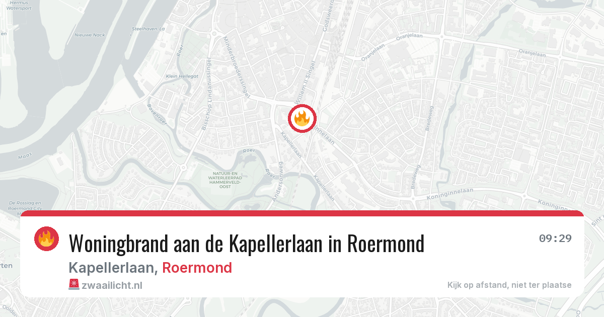 Woningbrand aan de Kapellerlaan in Roermond — 13 mrt 2026