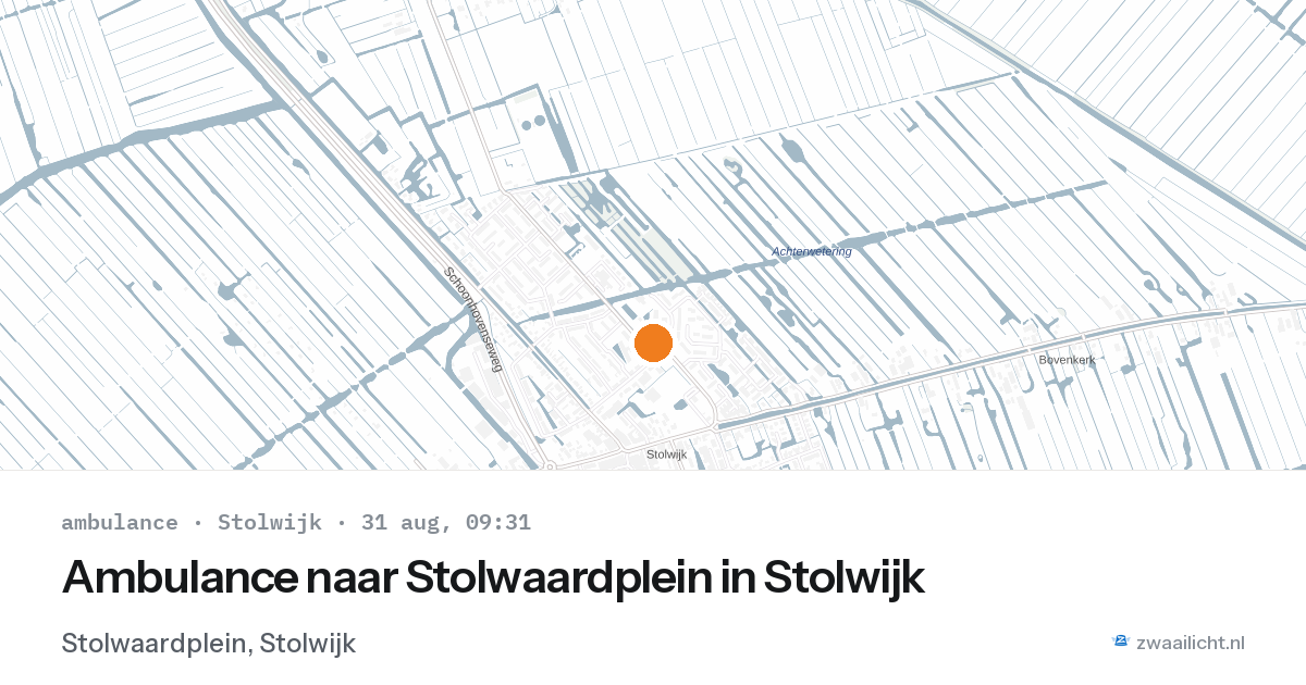 Ambulance naar Stolwaardplein in Stolwijk — 31 aug 2026
