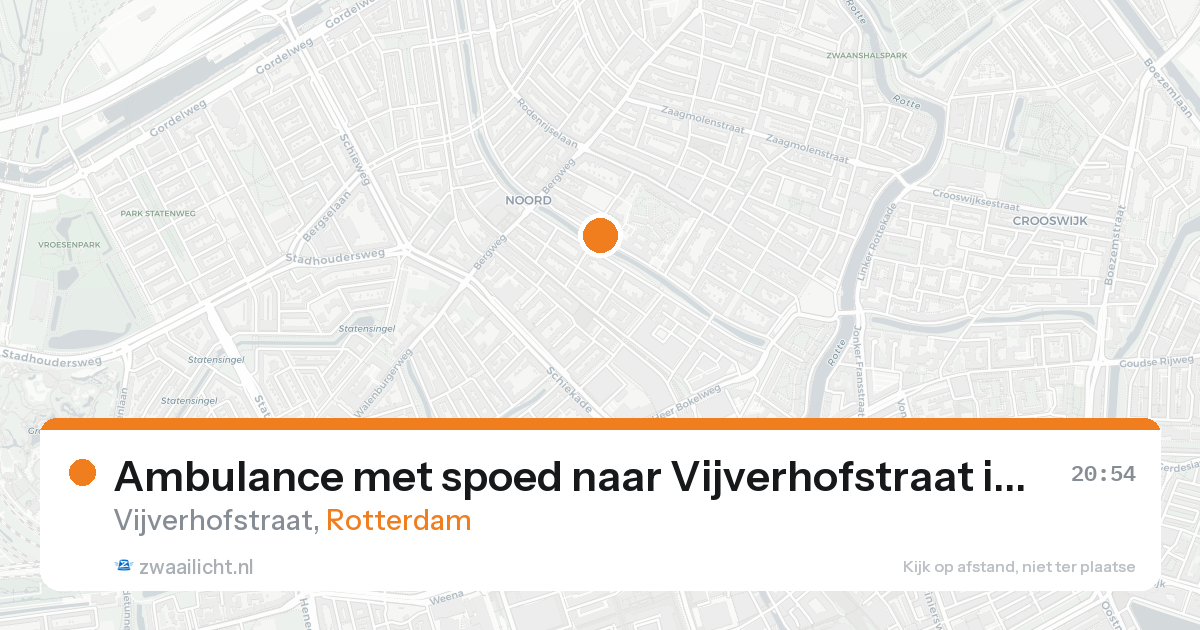 Ambulance met spoed naar Vijverhofstraat in Rotterdam — 24 aug 2026