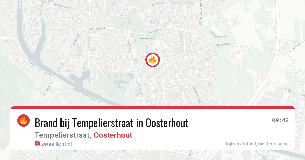 Brand bij Tempelierstraat in Oosterhout — 25 mei 2026