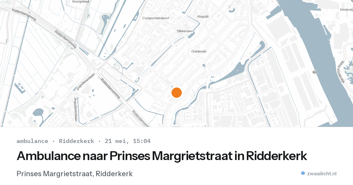 Ambulance naar Prinses Margrietstraat in Ridderkerk — 21 mei 2026