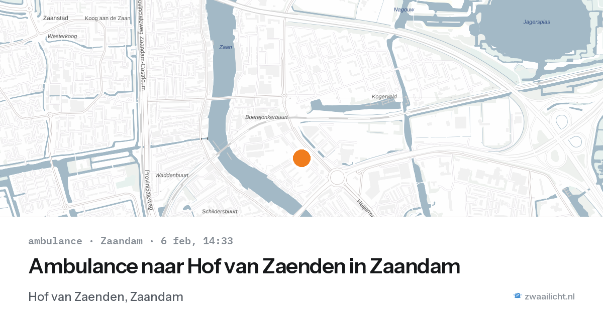 Ambulance naar Hof van Zaenden in Zaandam — 6 feb 2026