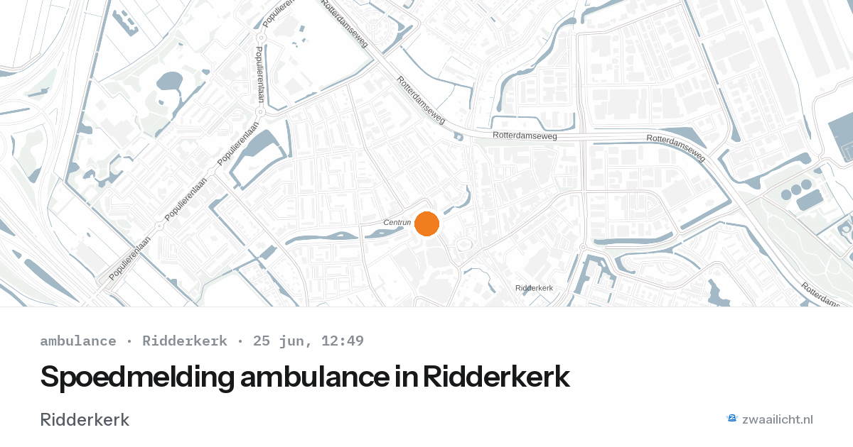 Spoedmelding ambulance in Ridderkerk — 25 jun 2026