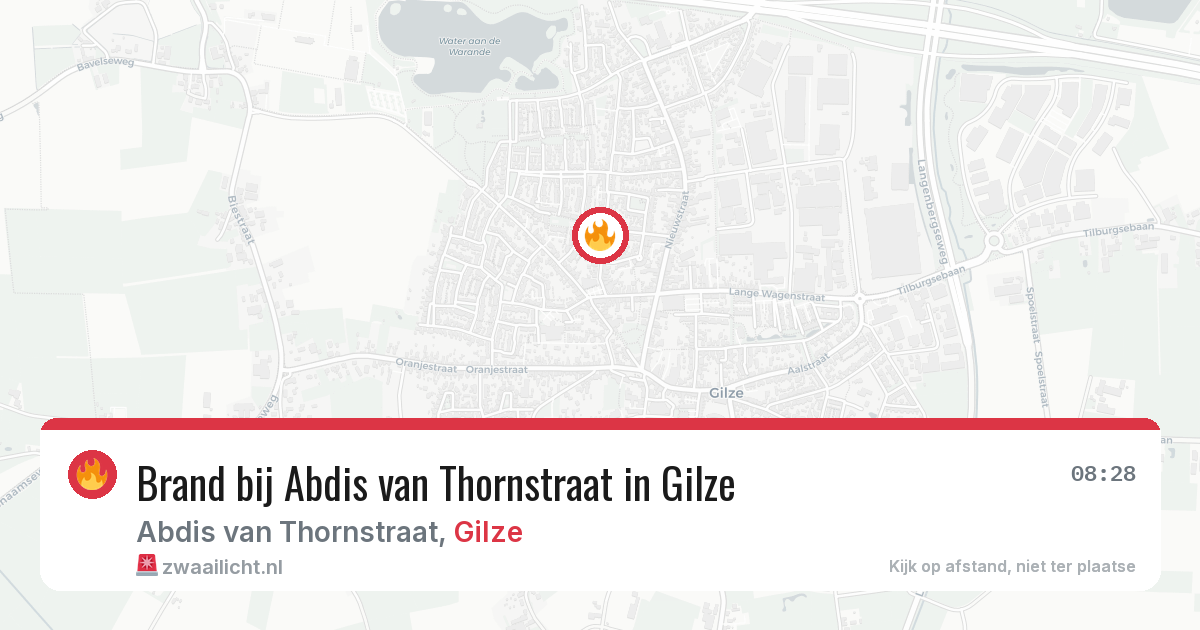 Brand bij Abdis van Thornstraat in Gilze — 5 mei 2026