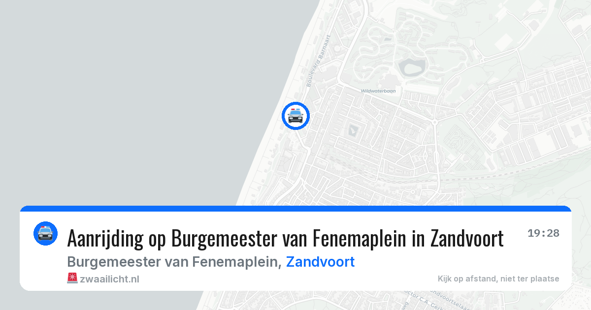 Aanrijding op Burgemeester van Fenemaplein in Zandvoort — 8 aug 2026