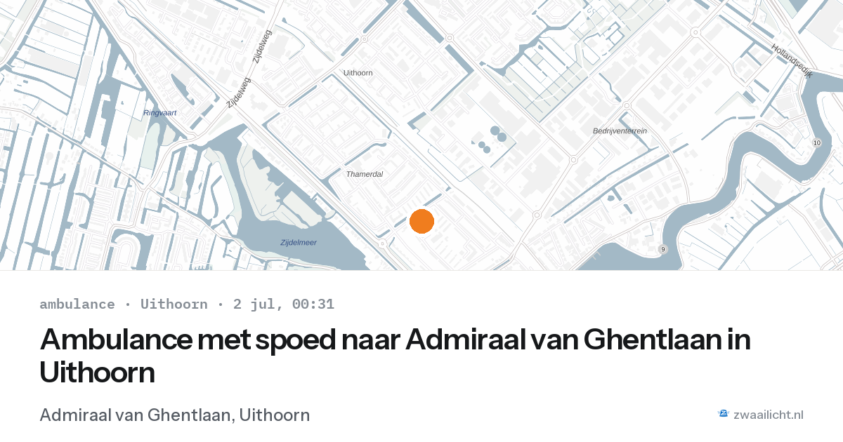 Ambulance met spoed naar Admiraal van Ghentlaan in Uithoorn — 1 jul 2026