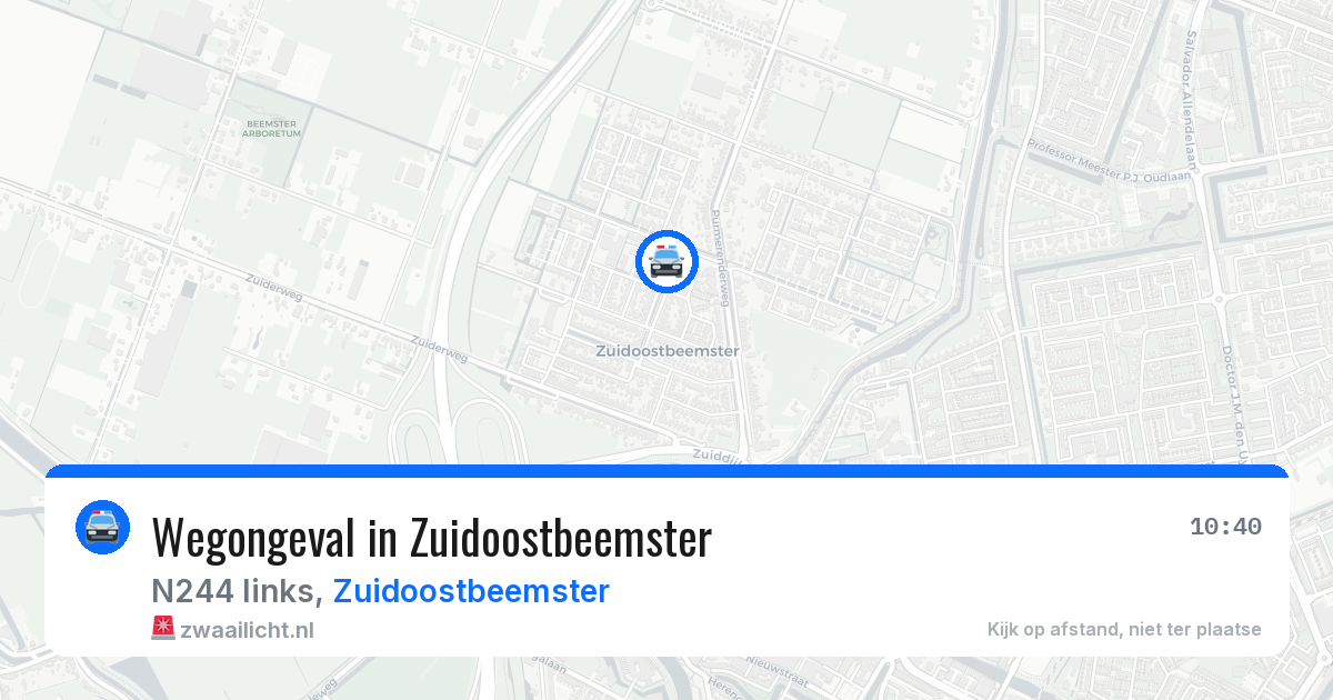 Wegongeval in Zuidoostbeemster — 4 jul 2026