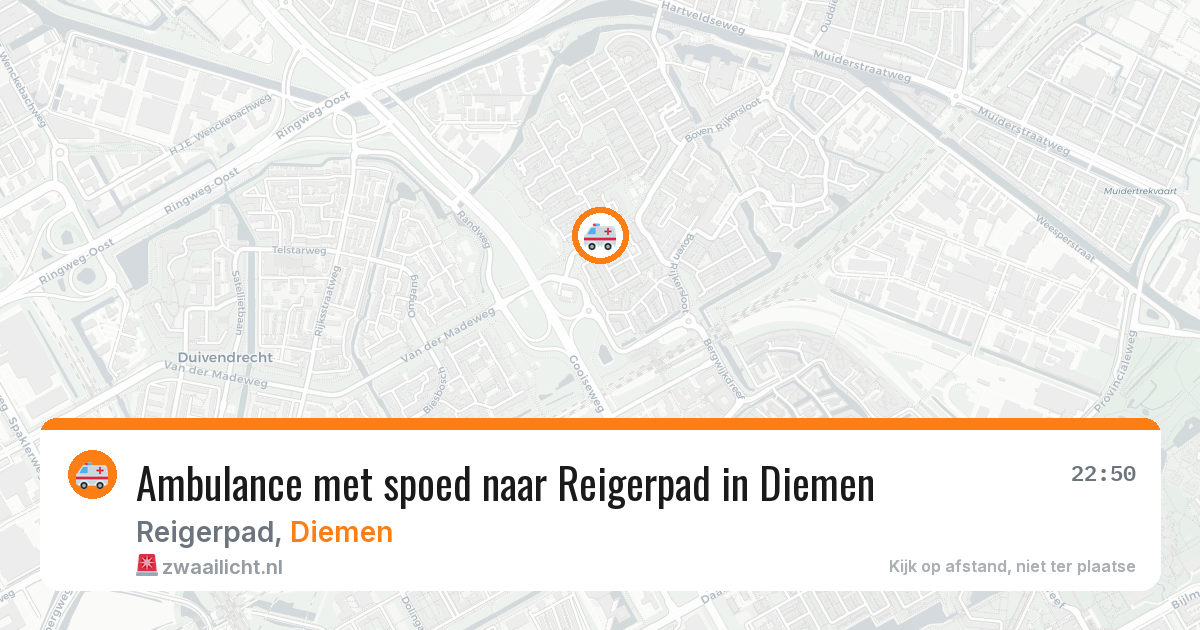 Ambulance met spoed naar Reigerpad in Diemen — 20 jul 2026