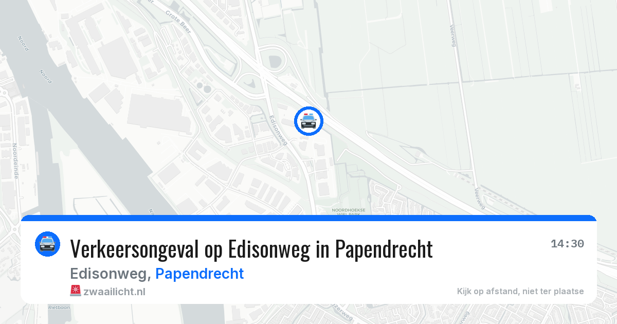 Verkeersongeval op Edisonweg in Papendrecht — 29 apr 2026