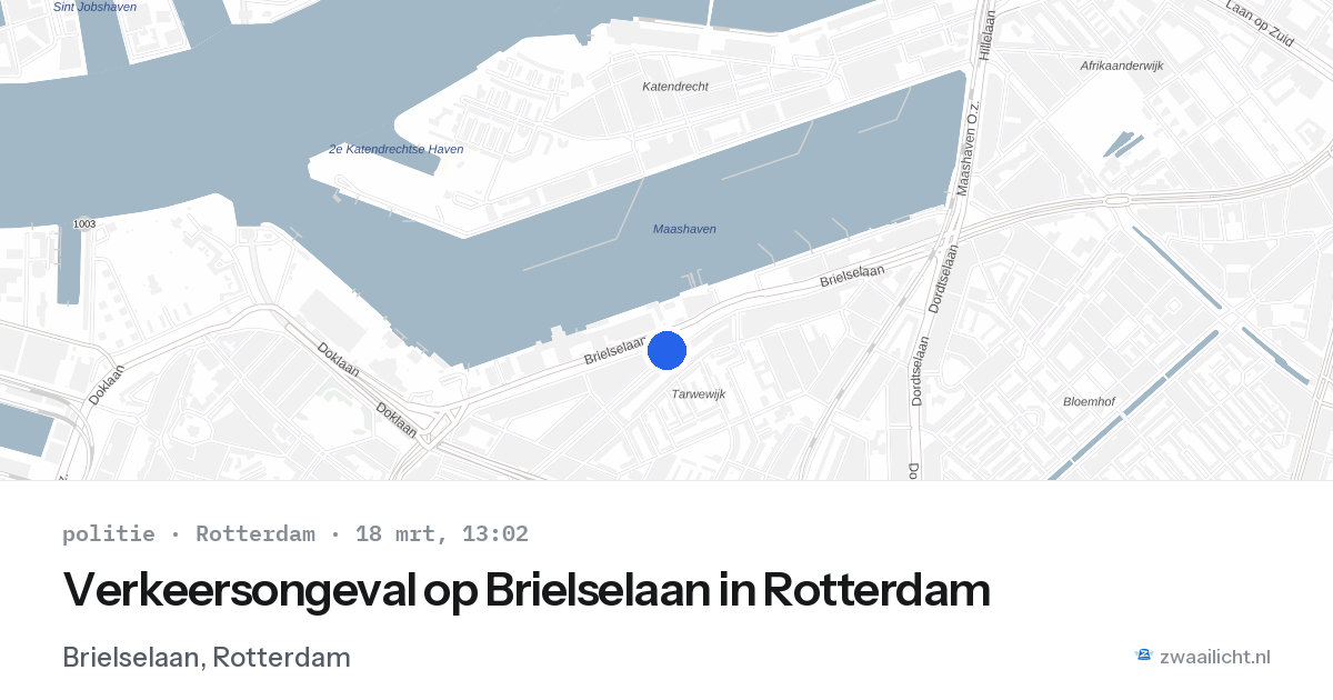 Verkeersongeval op Brielselaan in Rotterdam — 18 mrt 2026