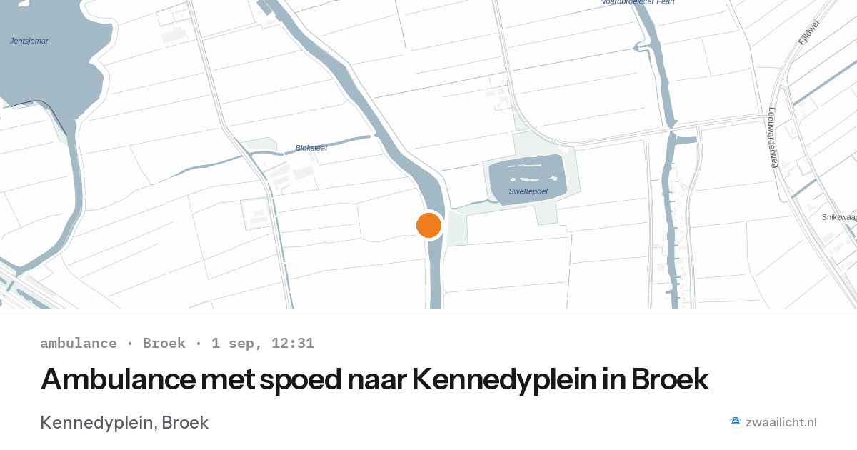 Ambulance met spoed naar Kennedyplein in Broek — 1 sep 2026