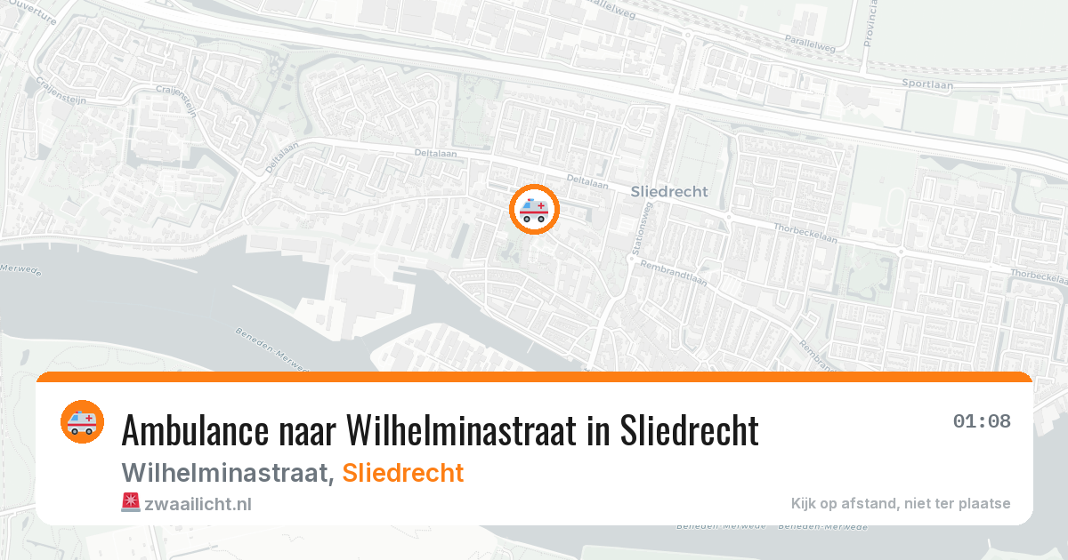 Ambulance naar Wilhelminastraat in Sliedrecht — 14 aug 2026