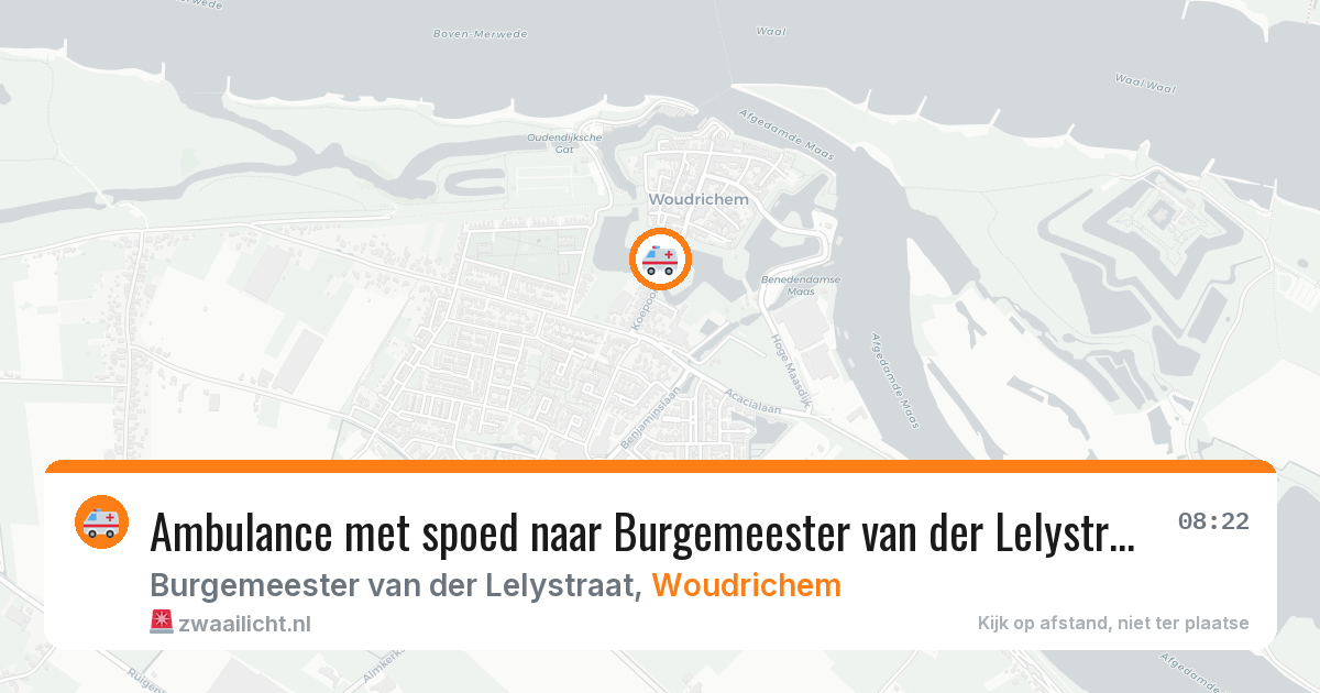 Ambulance met spoed naar Burgemeester van der Lelystraat in Woudrichem — 19 mrt 2026