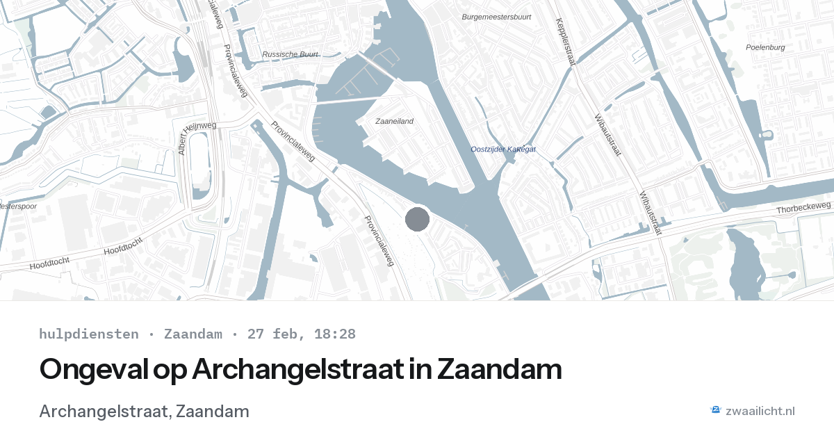 Ongeval op Archangelstraat in Zaandam — 27 feb 2026
