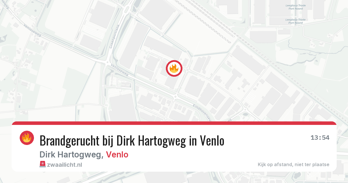 Brandgerucht bij Dirk Hartogweg in Venlo — 23 jun 2026