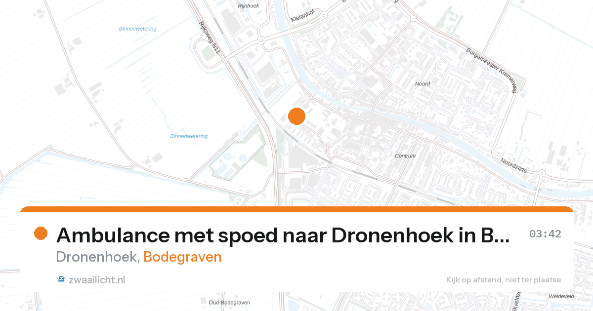 Ambulance met spoed naar Dronenhoek in Bodegraven — 17 apr 2026