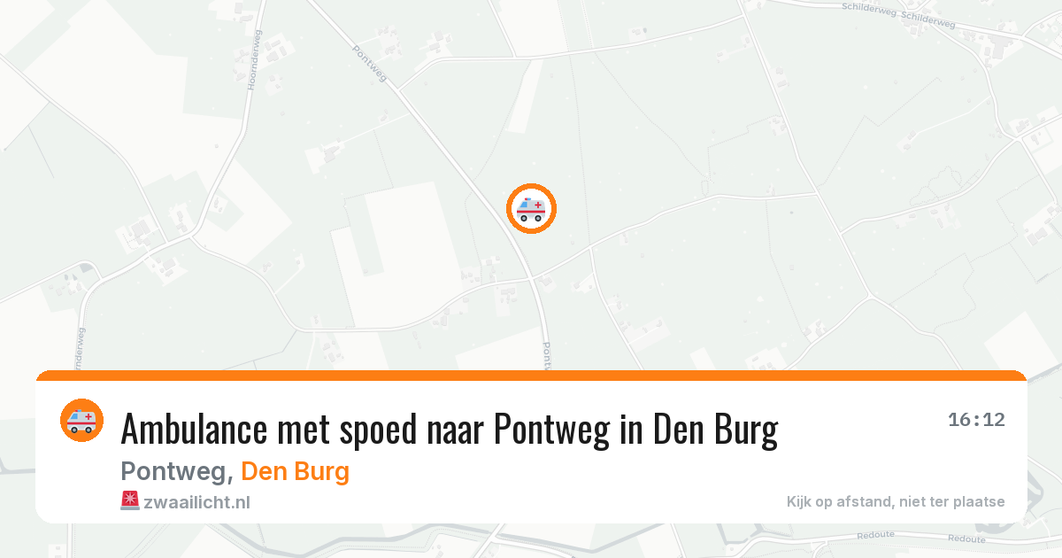 Ambulance met spoed naar Pontweg in Den Burg — 8 aug 2026