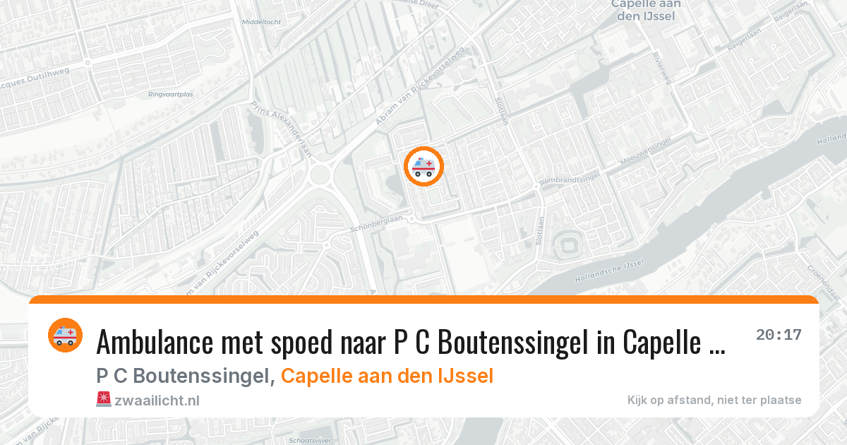 Ambulance met spoed naar P C Boutenssingel in Capelle aan den IJssel — 20 mei 2026