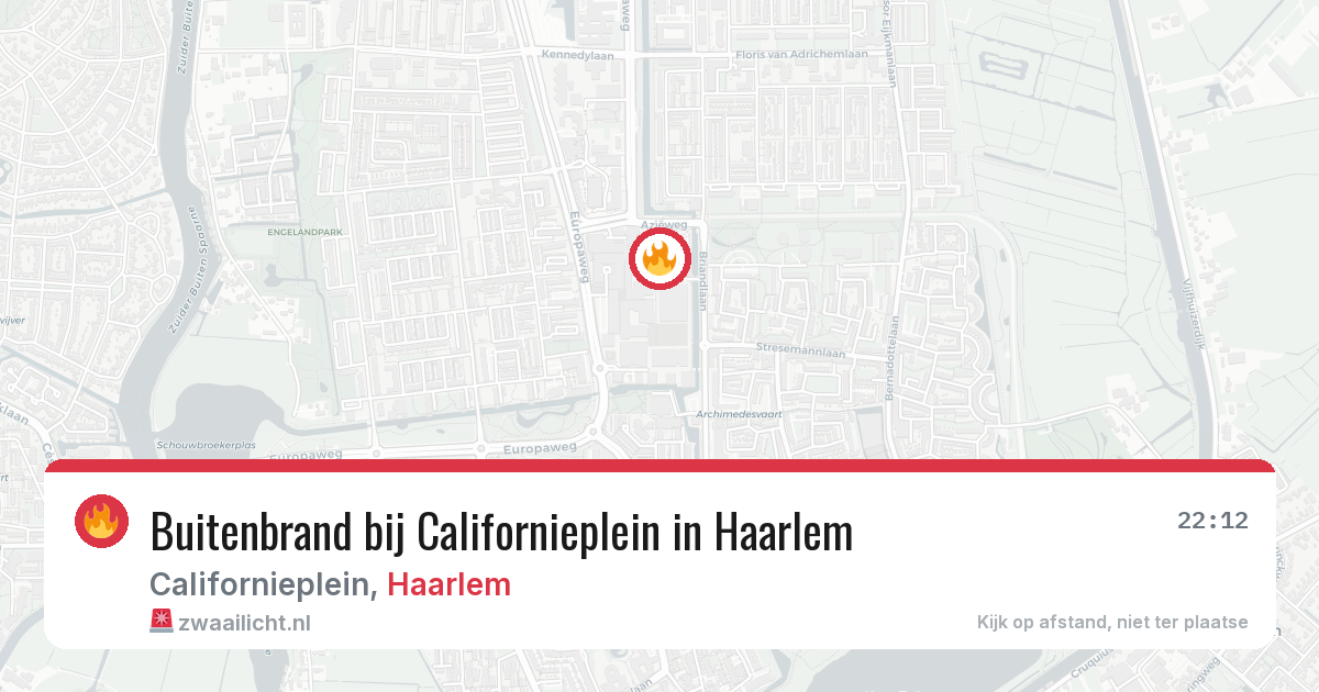 Buitenbrand bij Californieplein in Haarlem — 4 jul 2026