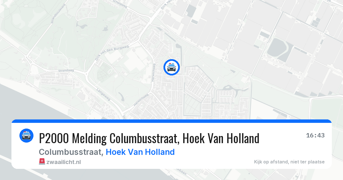 P2000 Melding Columbusstraat, Hoek Van Holland — 26 mei 2026