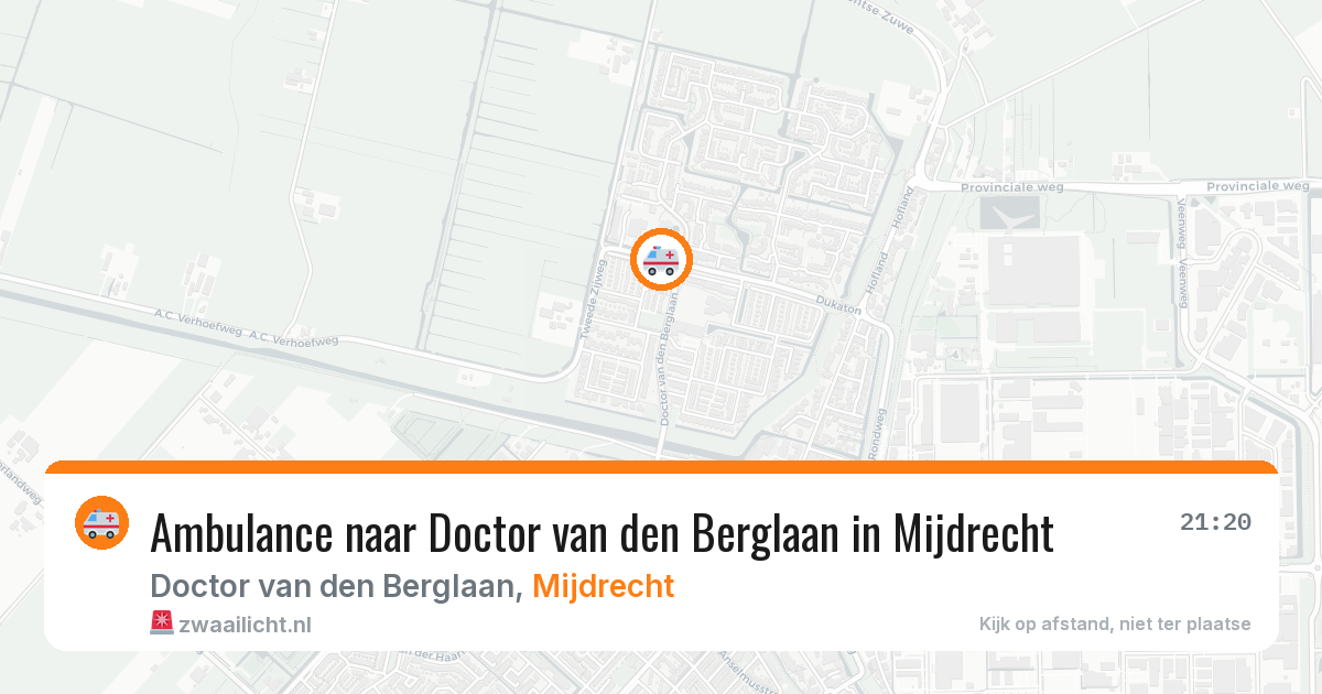 Ambulance naar Doctor van den Berglaan in Mijdrecht — 21 mrt 2026